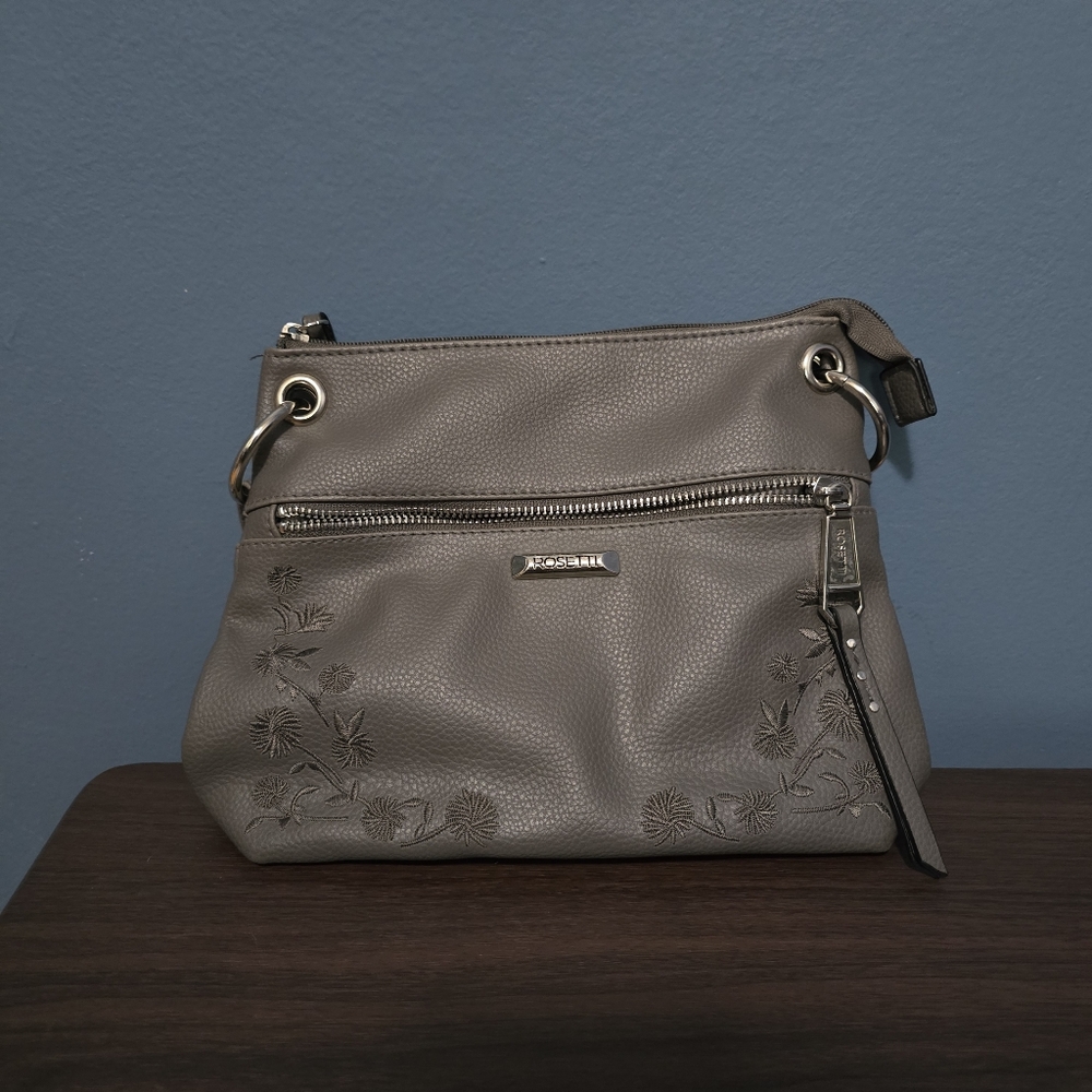 ❗CLOSET LIQUIDATION❗️Rosetti Gray Embroidered Crossbody Bag